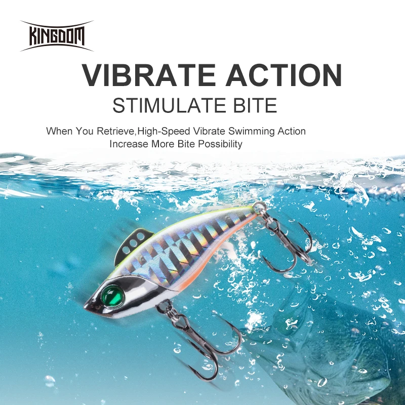 Kingdom-señuelo de pesca VIB hundido, 8g, 12,5g, 21g, 45mm, 60mm, Jerkbaits artificiales, Crankbait, cebos duros con vibración, aparejos de pesca - imagen 3