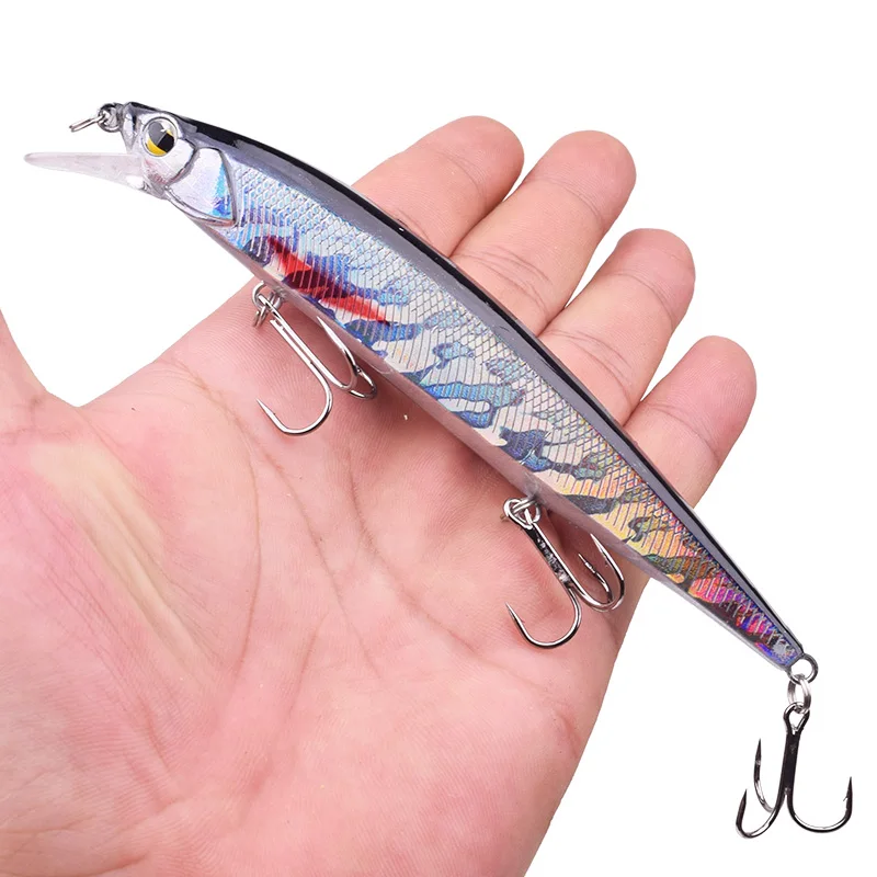 1 Uds Minnow Pesca Lure14cm 18,5g Topwater cebo Artificial, 3D los ojos de plástico aparejos de Wobblers lejos de imán sistema de Pesca