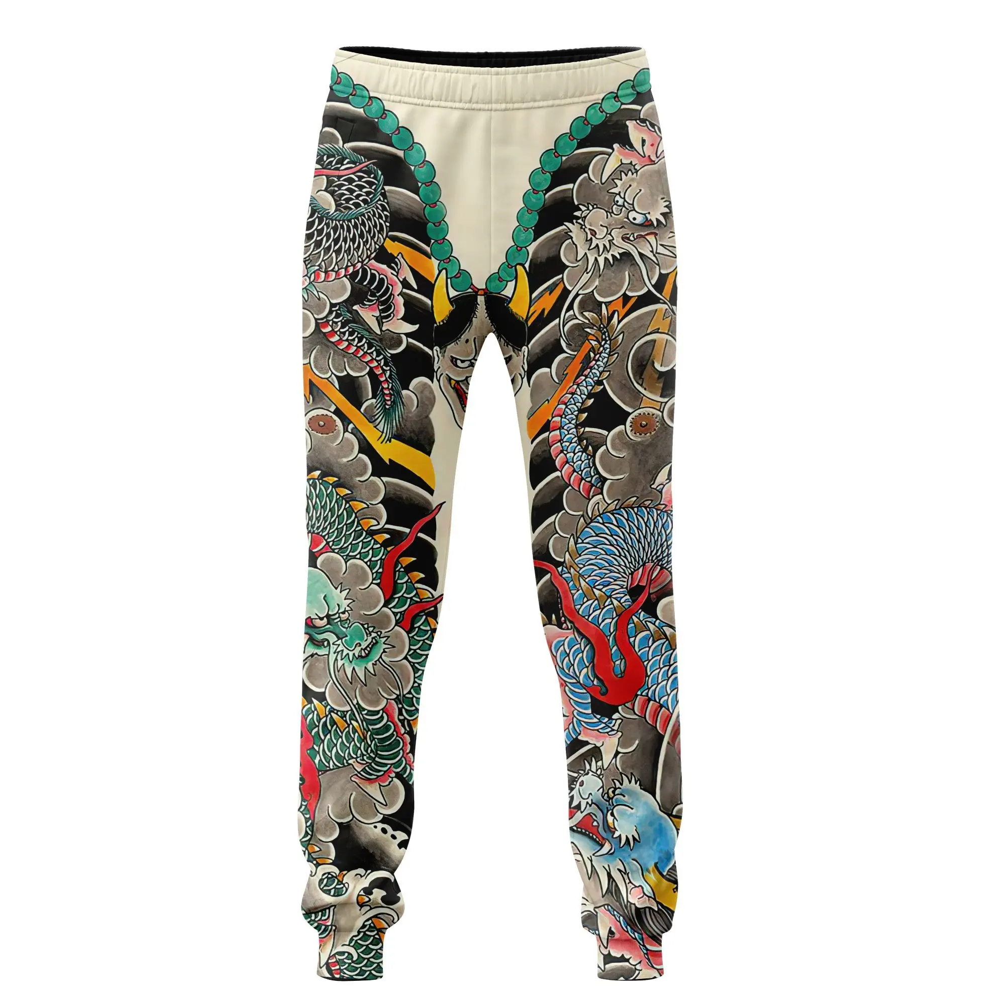 Joggers unisex Samurai Oni con estampado máscara 3D - imagen 4