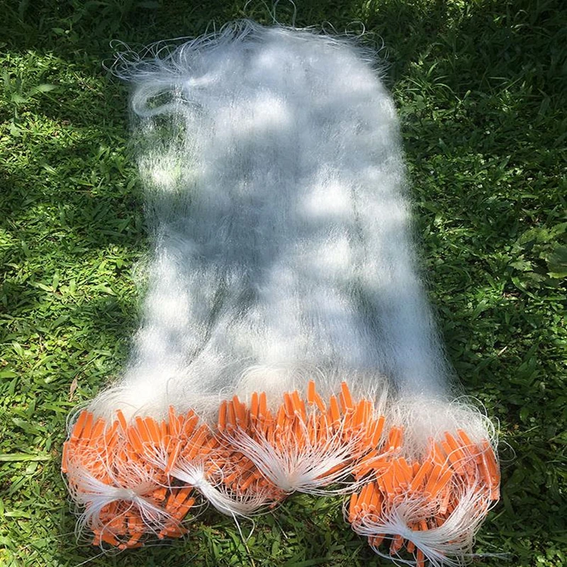 Red de pesca de tres capas de alta calidad, Putank con flotador en negrilla, 0,25 de diámetro de alambre, duradera, hundida, longitud de la red 60m, altura 1,5 m - imagen 3