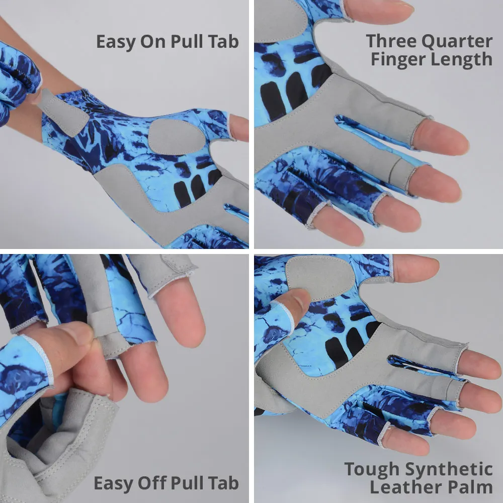 KastKing-Guantes de pesca con FPS 50 para hombre y mujer, equipo de protección solar, ropa respirable para deportes al aire libre, pesca de carpas - imagen 3