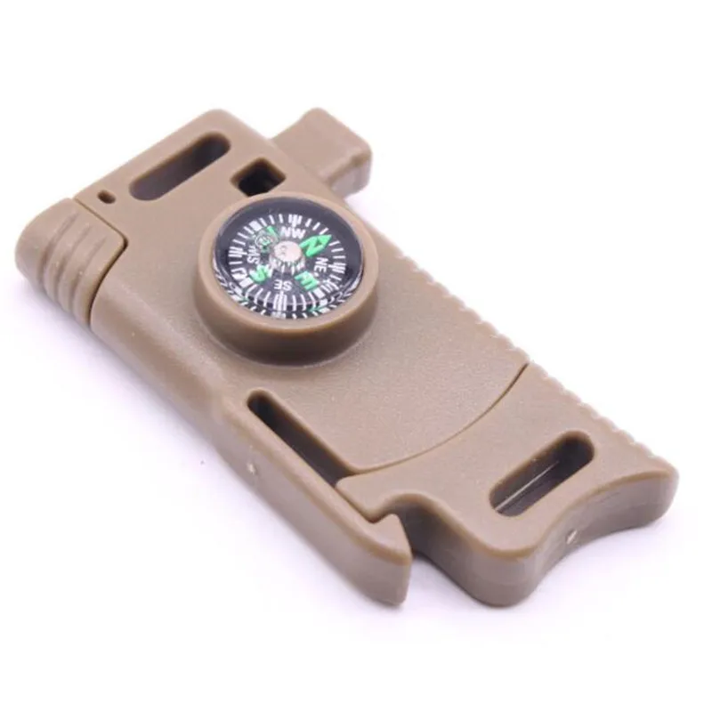 Pulsera de cuerda con silbato para exteriores, kit de supervivencia con hebilla de brújula, paracaídas, 550, 10 piezas - imagen 2