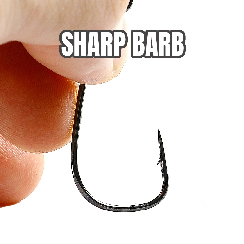 Supercontinent Offset con anillos grandes Ganchos de manivela de acero al carbono Ganchos para aparejos Ganchos de gusano con anillo de ojos grandes - imagen 5