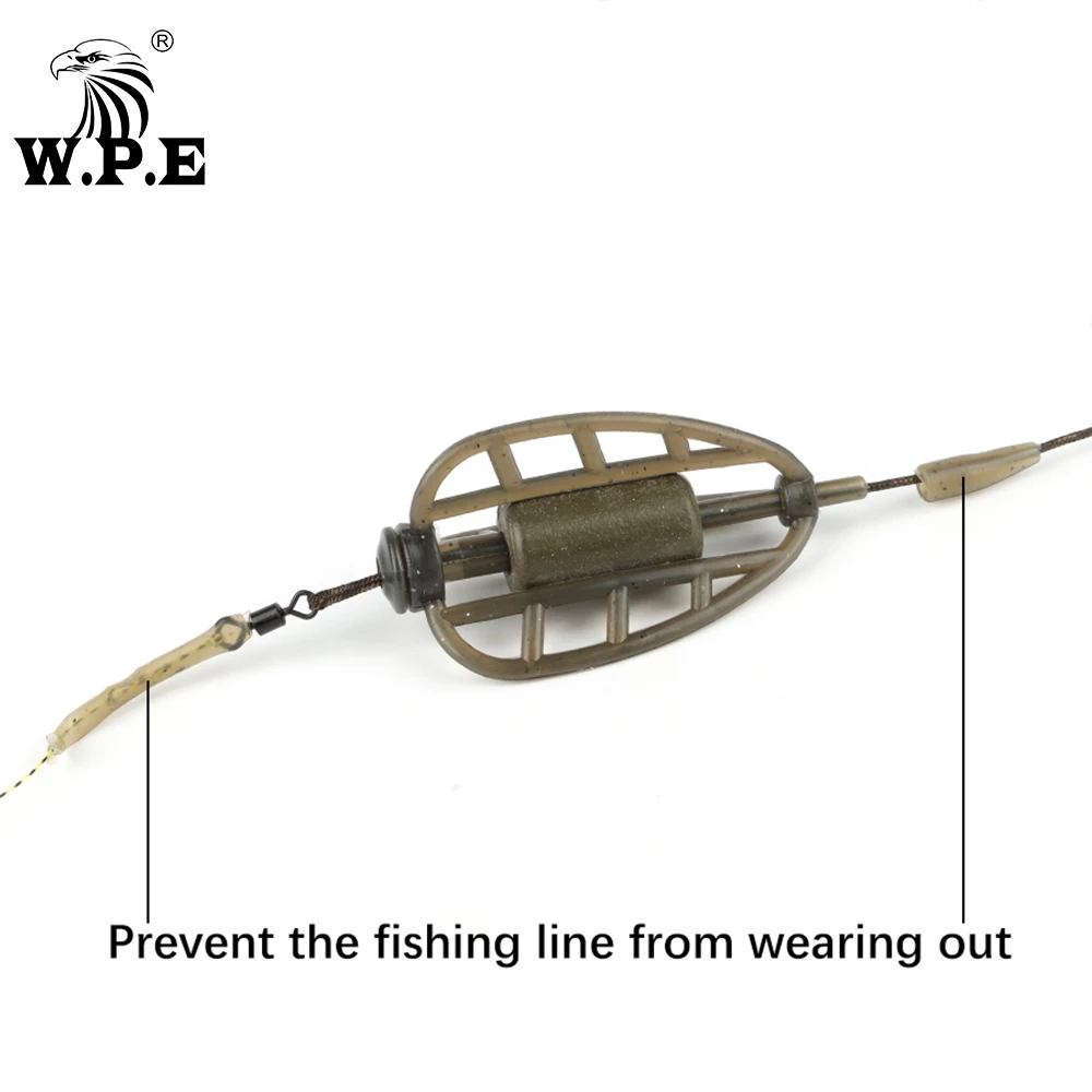 W.P.E-aparejos de pesca de carpa europea, accesorios de pesca 1 Juego de hechos a mano, línea de núcleo líder para grupo de pesca, 40g-80g - imagen 2