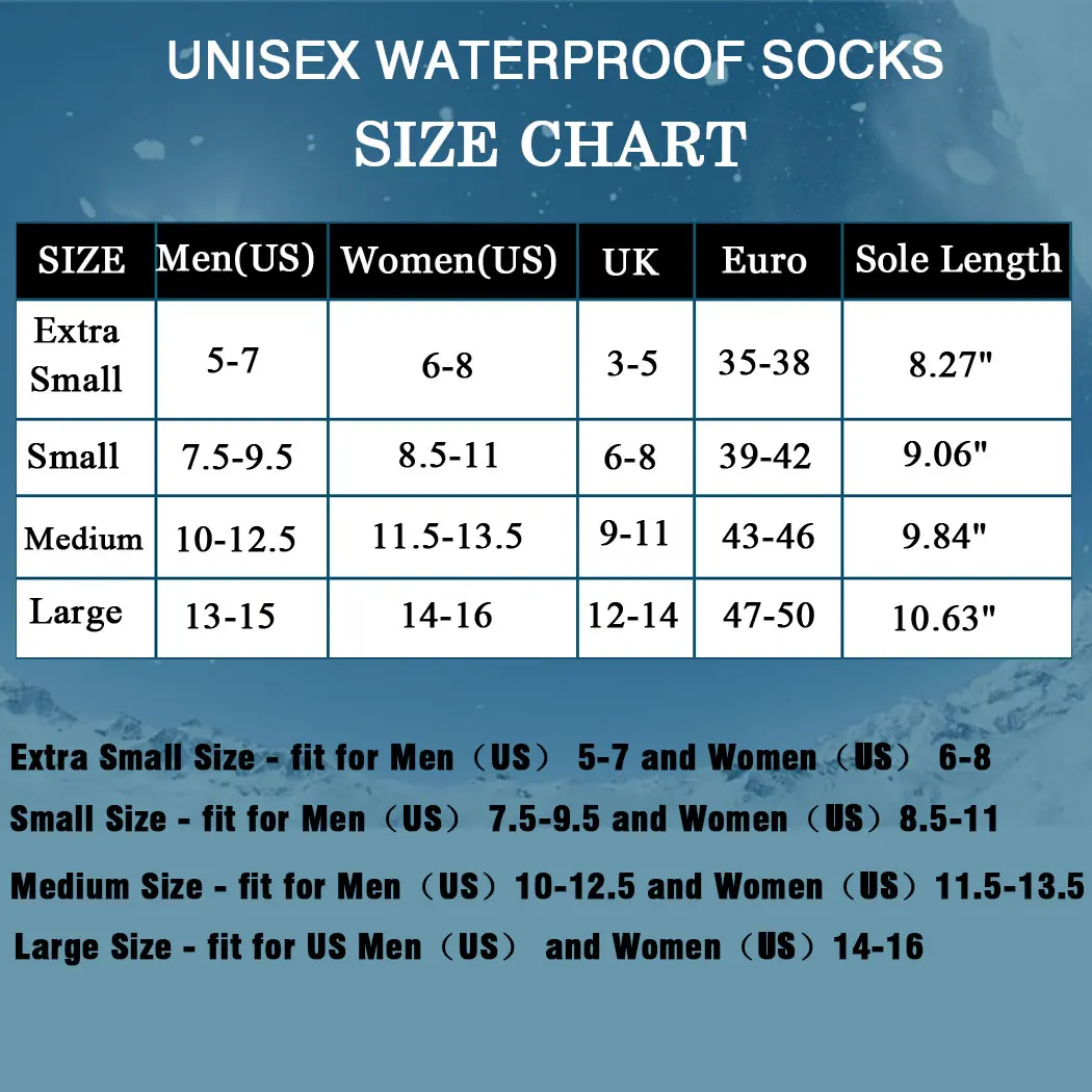 Calcetines secos transpirables impermeables Unisex, para pesca al aire libre, kayak, senderismo, Camping, Trekking, ciclismo, snowboard y esquí - imagen 3