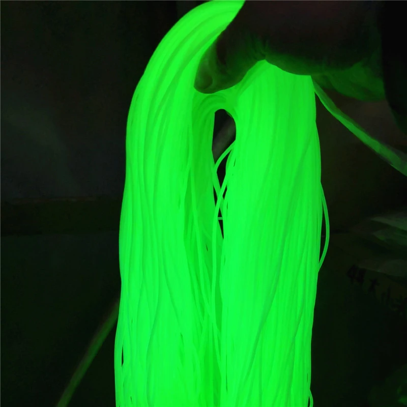 Tubo luminoso de silicona suave para pesca, anzuelo de pesca de mar profundo fluorescente, anzuelo luminoso, accesorios de alambre, color verde, 5M/10M - imagen 2