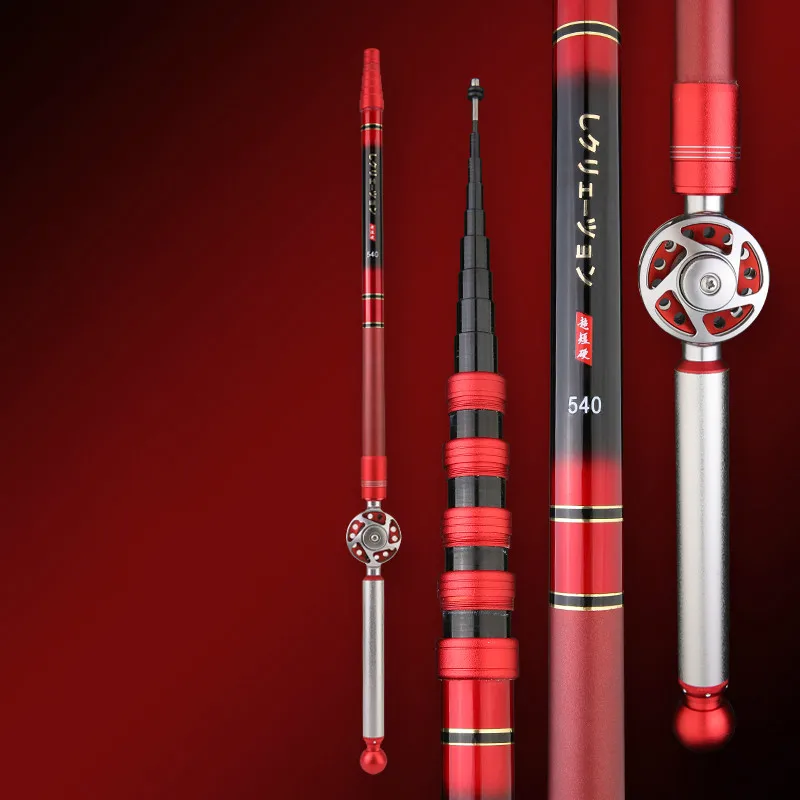 Mini caña de pescar hueca de posicionamiento de sección ultracorta, poste de pesca de mano ultraligero y superduro, palos de pesca multiusos - imagen 2