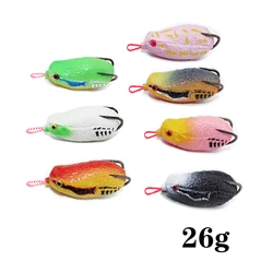 Rana artificial de goma blanda con anzuelo, señuelos de cebo de 71mm y 26g, diseño especial para pesca de Trueno