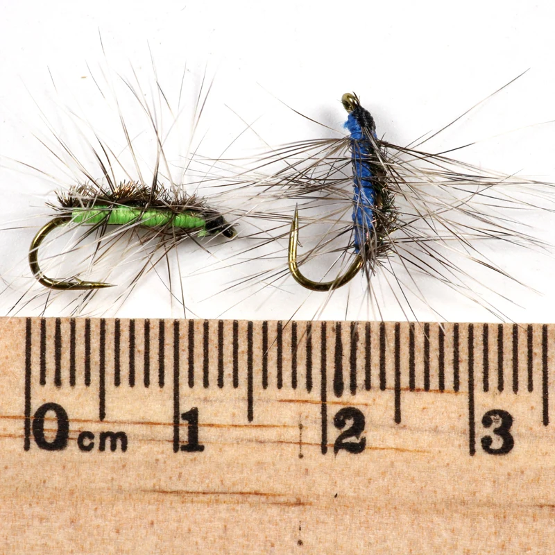 Bimoo-moscas secas de pesca, Peacock Herl Back rojo, verde, Chartreuse, Color azul, 10 unidades, #12 - imagen 4