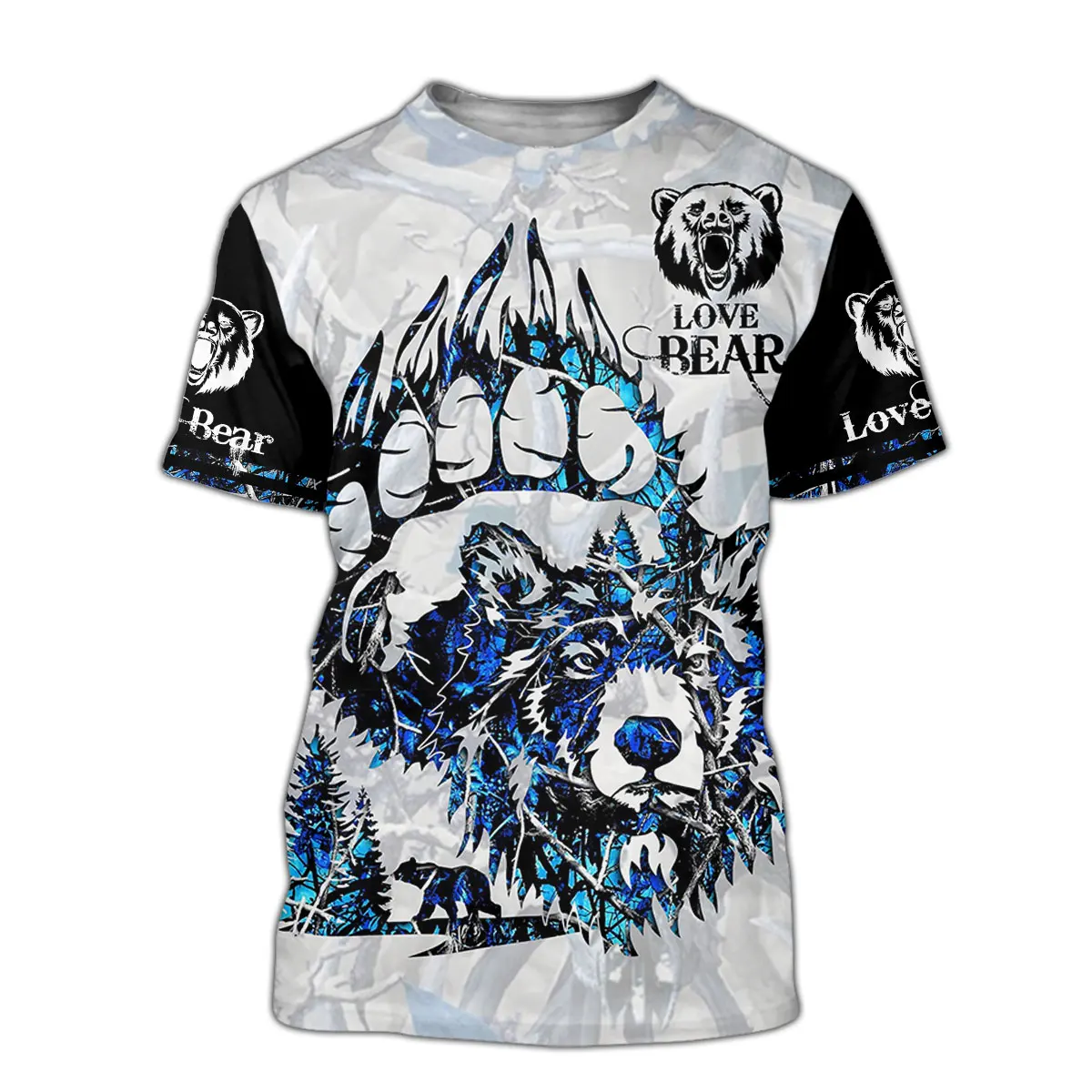 2025 verano Hipster hombres camiseta hermoso oso caza 3D impreso Harajuku Camiseta de manga corta Unisex Casual tops TX0181 - imagen 3