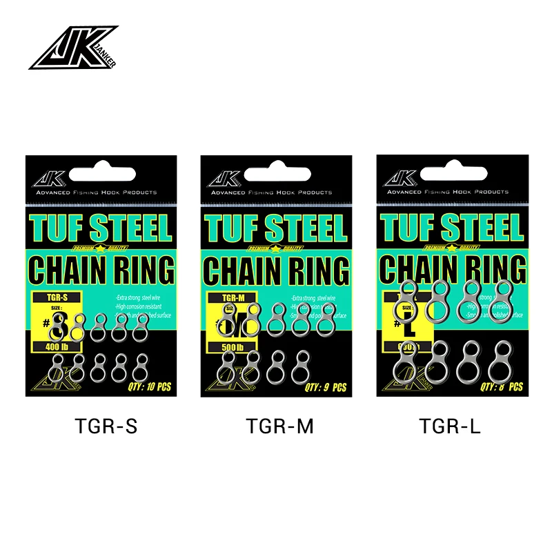 JK Paquete de 2 conectores giratorios de anillo sólido doble de 8 de pesca de alta resistencia para pesca en agua salada con anzuelo de plantillas de curricán. !!!!!!!!!!!!!!!!!!! ! - imagen 5