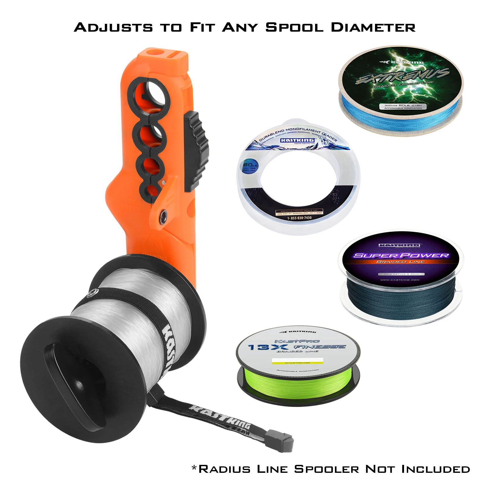 Carrete de línea de radio KastKing, herramienta de carrete de sedal de pesca ABS duradera compacta para carretes giratorios y línea de carretes de fundición - imagen 5