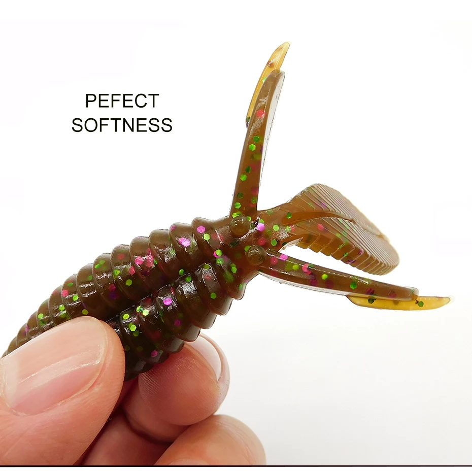 ESFISHING-señuelo de Pesca de lubina, cebo Artificial de plástico suave, trucha, Lucio, camarón, olor a sales, 10cm, 9g, 6 piezas - imagen 5