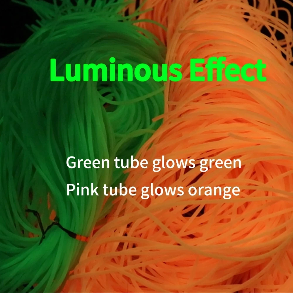 Tubo luminoso nocturno para pesca al por mayor, Material de aparejo de agua salada, mangas de pesca de silicona de 3mm, tubo brillante para pesca en el mar - imagen 5