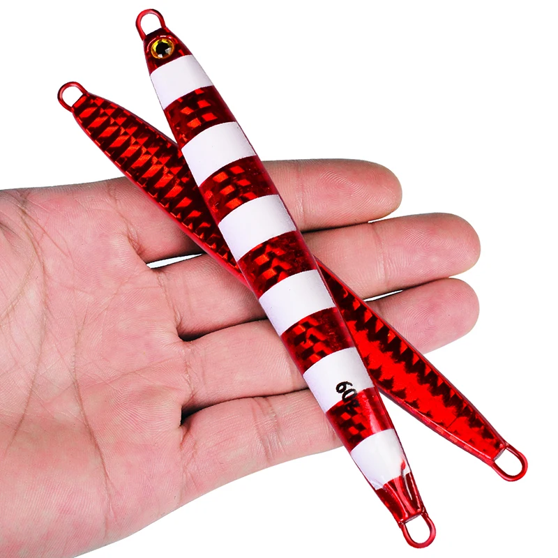 PROBEROS-señuelo de pesca con plantilla de Metal largo, 1 unidad, 10g-20g-30g-40g-60g, cuchara de Jigging de fundición lenta, señuelo duro Artificial, cebo de Metal Shore - imagen 5