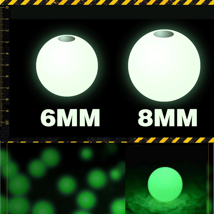 Señuelos luminosos de goma para pesca en agua salada, conjunto de anzuelos redondos de pesca de hielo marino, accesorios, color verde, 100 Uds. - imagen 4