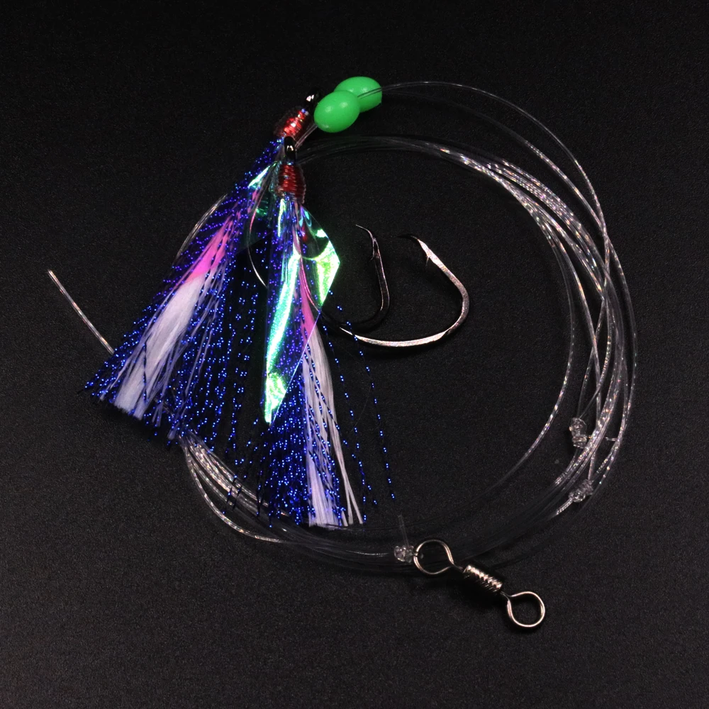 Bimoo-aparejo de pesca brillante Sabiki, aparejo de pesca de mar, pargo, trucha, Jigging, luminoso, 10 bolsas, 5/0 - imagen 4