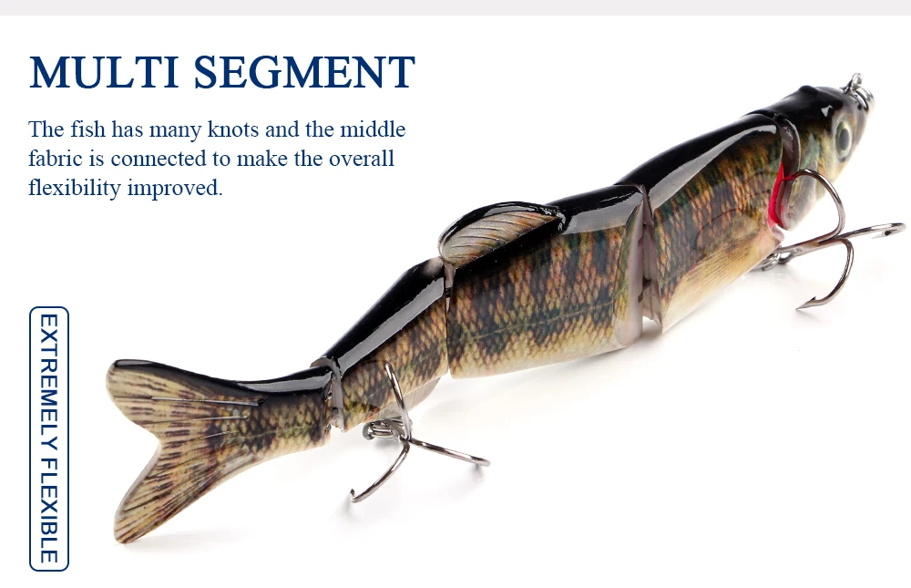 Experimente la mejor flexibilidad y diseño realista con nuestro señuelo de pesca de segmentos múltiples