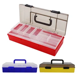 Caja de aparejos de pesca de doble capa de plástico de gran capacidad, gancho de cebo para accesorios de peces, caja de almacenamiento de herramientas de pesca de carpa, 1 Uds.