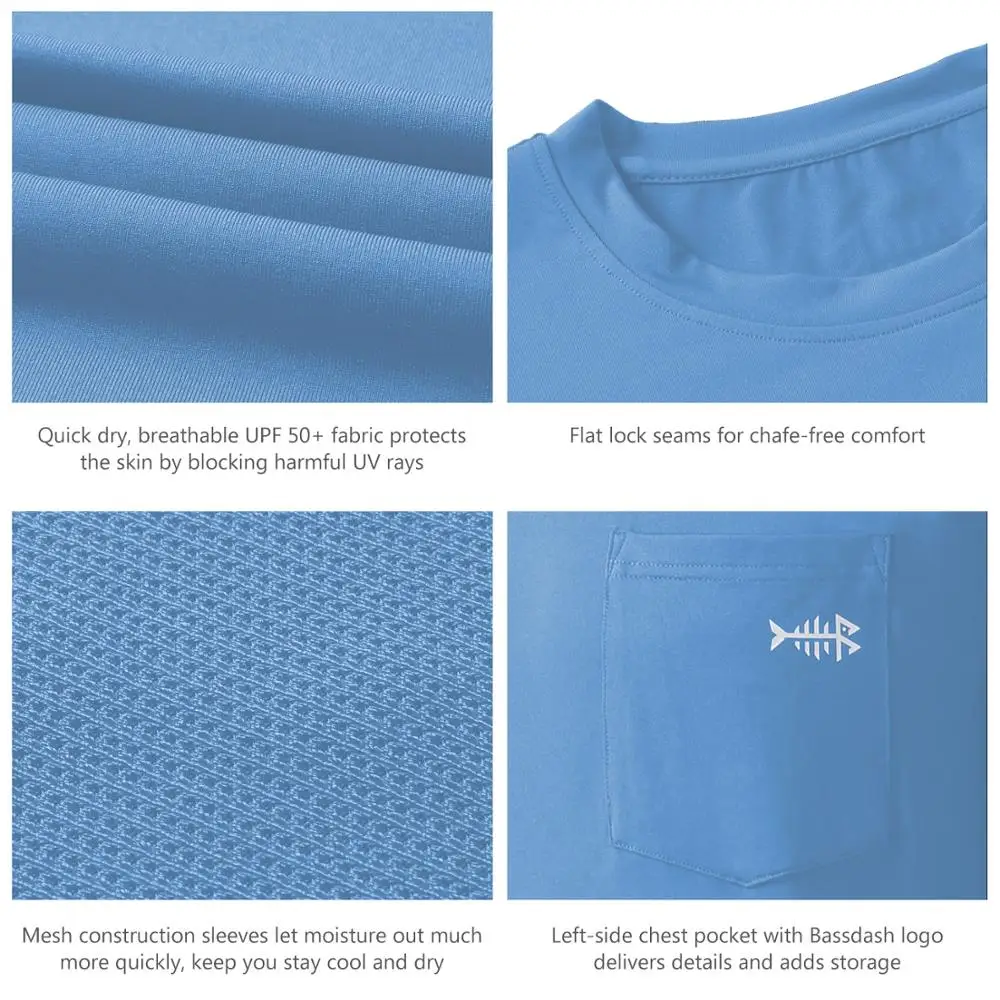 Bassdash-Camiseta de manga larga UPF 50 + Performance para hombre, protección solar UV, camisas deportivas para pesca, senderismo - imagen 4