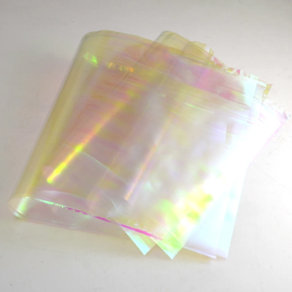 MNFT-película de plástico transparente para atar moscas, 8 piezas, arcoíris, piel, Midge Flash, señuelo, Material de 12CM X 20CM - imagen 5