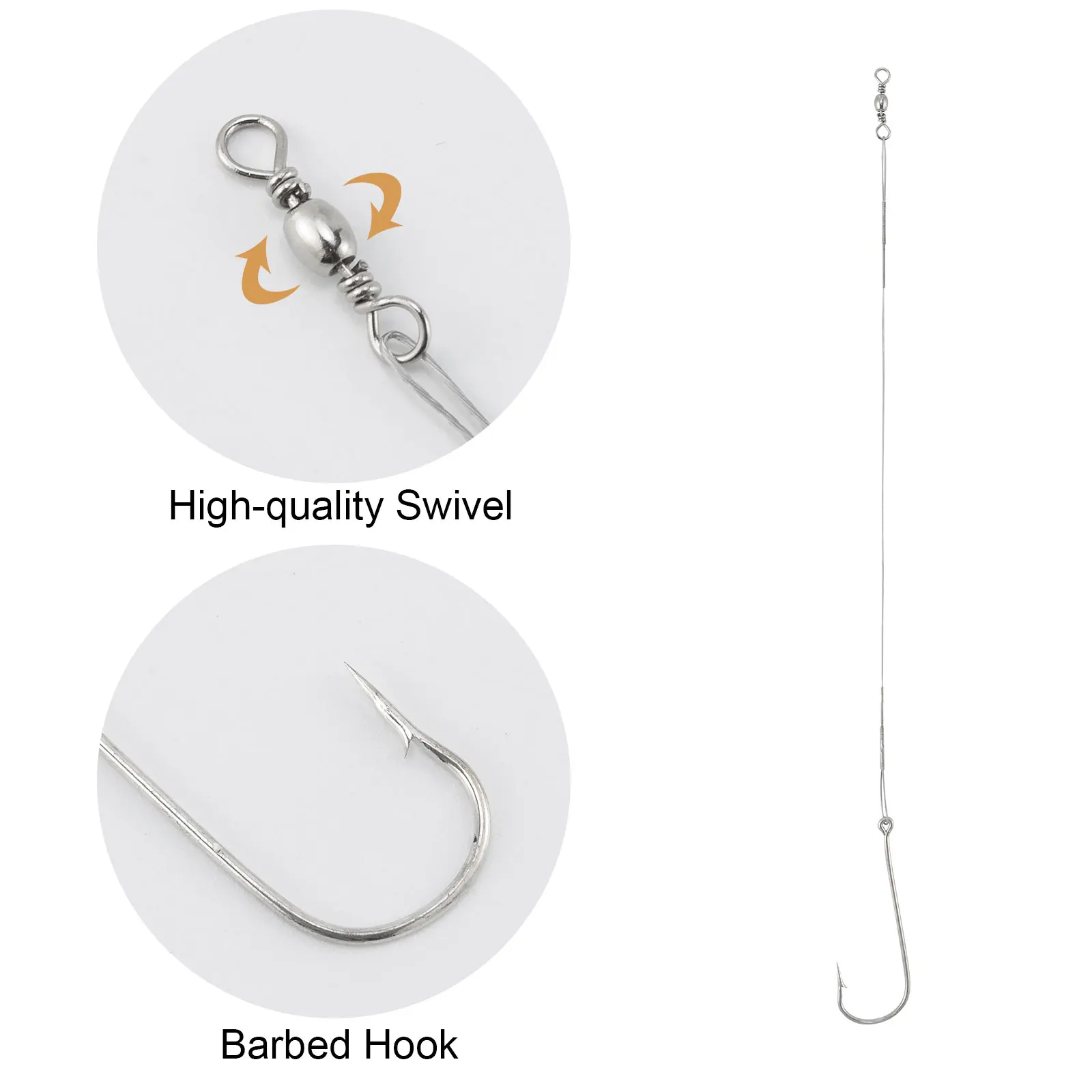 Aparejo de alambre para pesca de Surf, conector giratorio a presión, guía de línea de anzuelo, barco de mar, herramienta de pesca de fondo, agua salada, 30 piezas - imagen 3