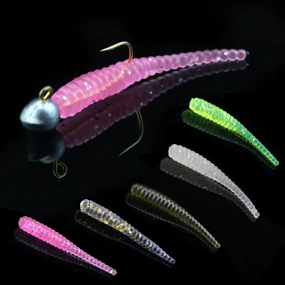 THKFISH 50 Uds gusanos de señuelo suave 3,5 cm 0,2g cebos artificiales de silicona Wobblers simulados sábalo cebos blandos accesorios de pesca - imagen 5