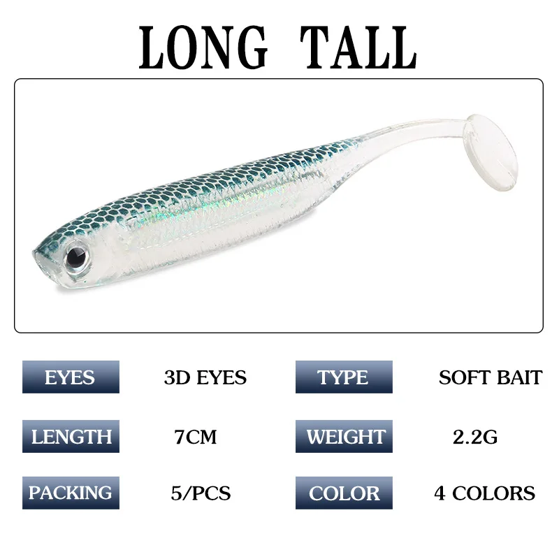 Experimente la emoción de la pesca con nuestros ojos 3D de 7 cm de largo cebo suave en 4 colores