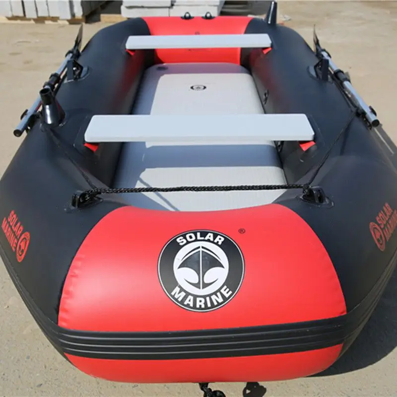 Solarmarine B260-3 Bote de remos inflables, 3 personas, 0,7 mmPVC, kayak de pesca plegable, color verde militar rojo y azul, 2,6 m - imagen 5