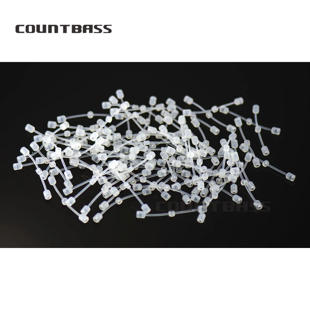 COUNTBASS 50 Uds. Collares de falda con correa de sonajero para falda de Jigging deslizante, plantillas de goma con cola, cebo de natación, piezas de señuelo de pesca - imagen 4