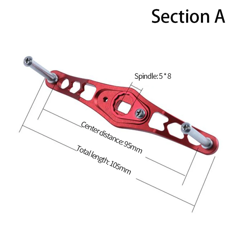 Manivela de carrete pesca aluminio HEIGHTE brazo oscilante metálico - imagen 3