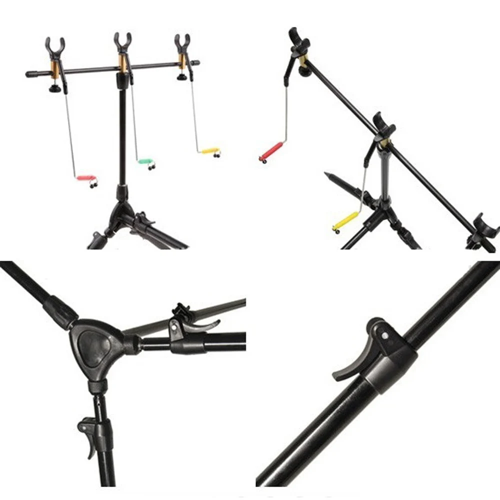 Estante ajustable para caña de pescar, juego de soporte plegable para 3 varillas con bolsa de transporte, accesorio para aparejos - imagen 5