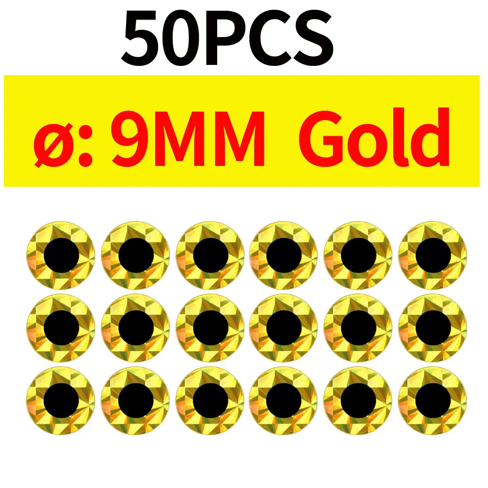 50pcs 9MM Gold
