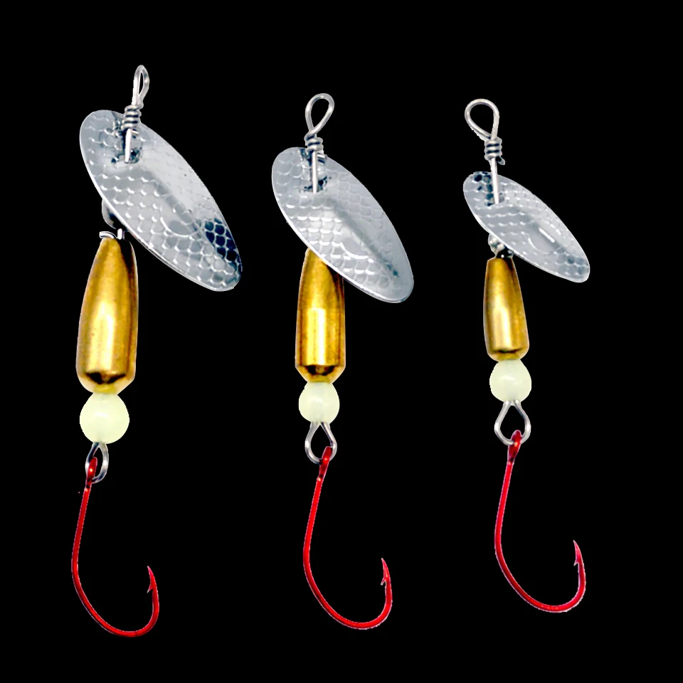 WALK FISH-Cebo Artificial de hundimiento, anzuelos de plumas agudos, cuchara giratoria de Metal, señuelo de pesca de lentejuelas, 2 piezas, 3g/5g - imagen 2