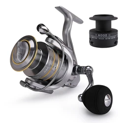 Carrete de pesca agua salada 14+1 BB doble bobina alta calidad
