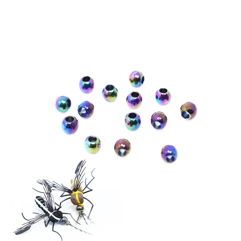 RoyalSissi-Paquete de 40 cuentas, señuelo de pesca con mosca de color arcoíris, bolas redondas de plástico, peso ligero, para mosquitos, superficie de agua - imagen 4