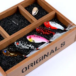 1Pcs 5.5cm/11g Metal Fishing Lures Spoon Bait 3D Eyes Crankbait Vibration Baits Cicada VIB Fishing Tackle For Bass Pike Pesca