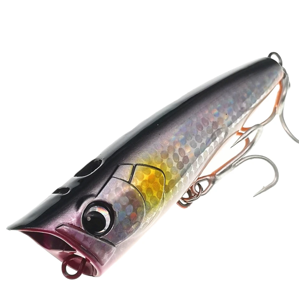 Señuelo de Pesca de Mar, anzuelos afilados, gran Popper, Wobblers, 9,5 cm, 22g, aparejos de lubina flotante superior, cebo duro, piscardo de fundición larga - imagen 2