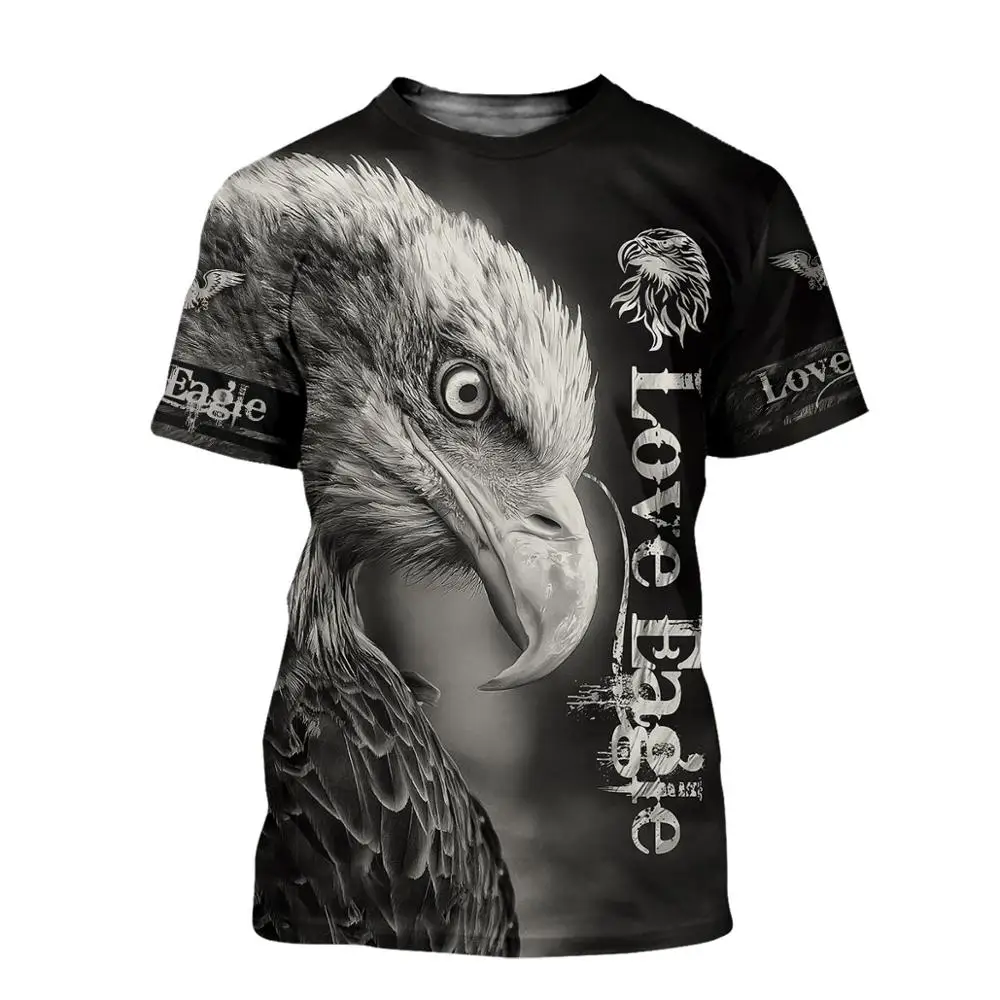 2025 moda de verano lindo koala camiseta para hombre águila/dragón 3D impreso Harajuku camisetas de manga corta Unisex Casual camisetas KJ0149 - imagen 2