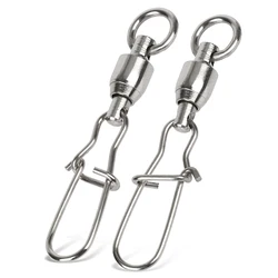 Cierre de rodamiento de acero inoxidable, 10 piezas, Conector de anzuelo de cebo alto, Conector de línea de pesca, rodamiento de bolas giratorio de pesca
