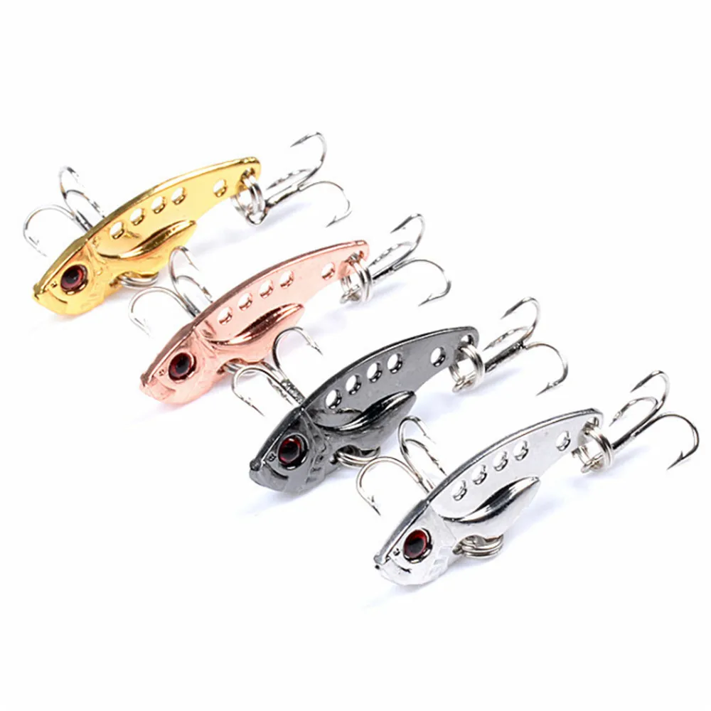 FISHINAPOT-Mini señuelo de pesca, 1 unidad, 3,5 cm, 3,5g, cuchara VIB de Metal, Wobbler, Crankbait con 2 anzuelos triples, cebo VIB, Lucio - imagen 2