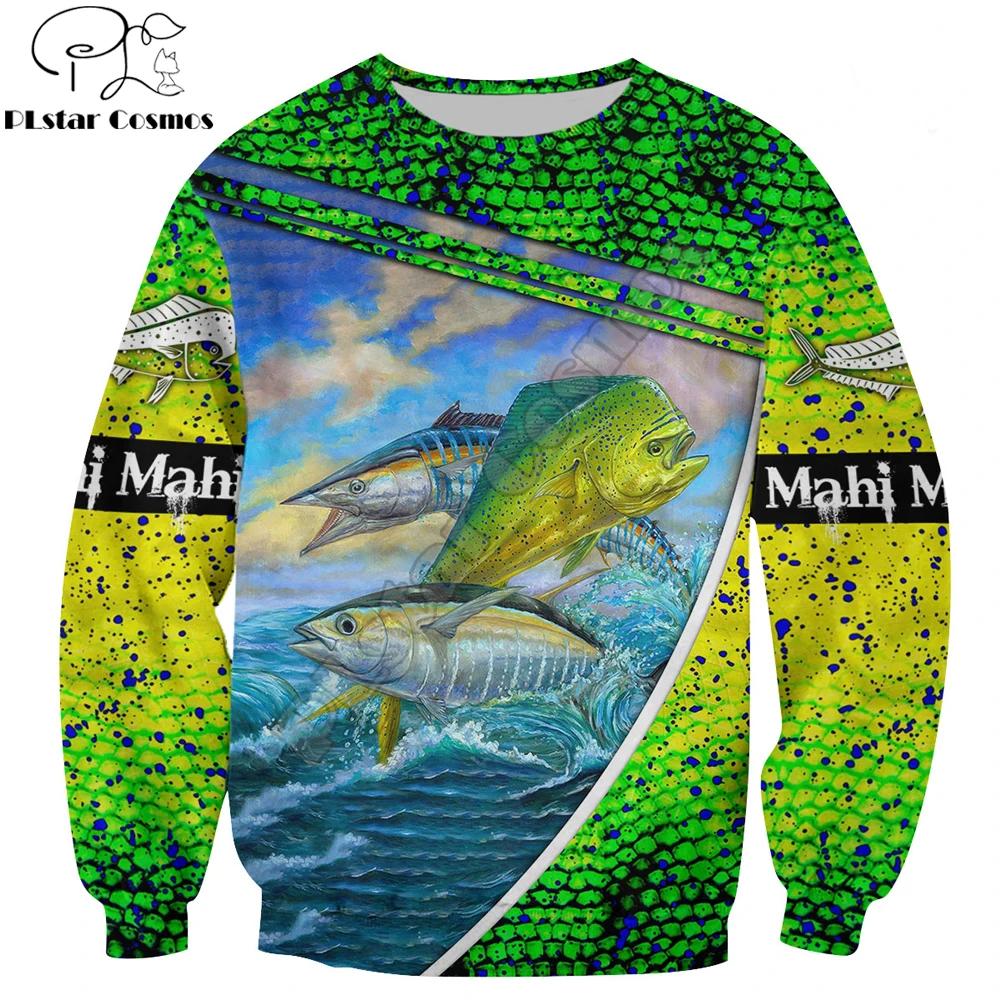 Mahi-Sudadera con capucha y estampado 3D para hombre, ropa de calle Unisex, chaqueta informal con cremallera, Jersey KJ602, otoño - imagen 2