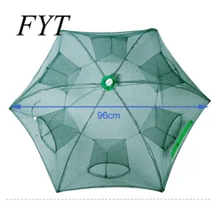 Trampa automática portátil plegable de nailon malla fundida para peces