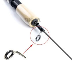 Guías de caña de pescar de acero inoxidable, Kit de reparación de construcción de caña de 5 ~ 10 Uds., herramienta de pesca de agua dulce y salada, ojo de anillo de cerámica de 1,5 ~ 6,8mm