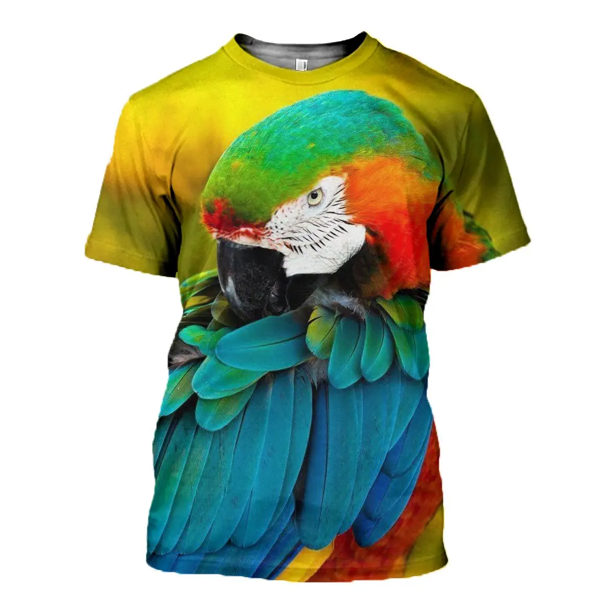 2025 verano Cool Hipster hombres camiseta amor Animal hermoso loro impresión 3D Camiseta de manga corta Unisex Casual tops TX219 - imagen 4