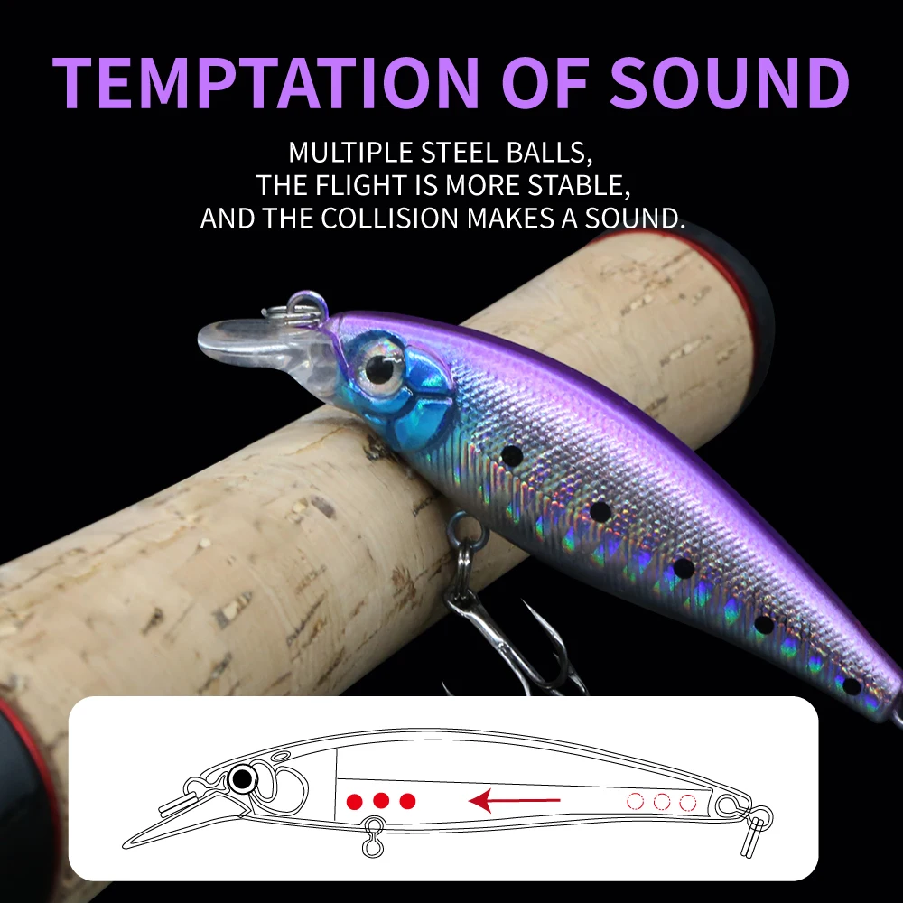 Minnow-Señuelos de Pesca de 7cm, 6,6g, Swimbait, señuelo de trucha, Mini Crankbait, cebo Artificial, accesorios de pesca - imagen 2