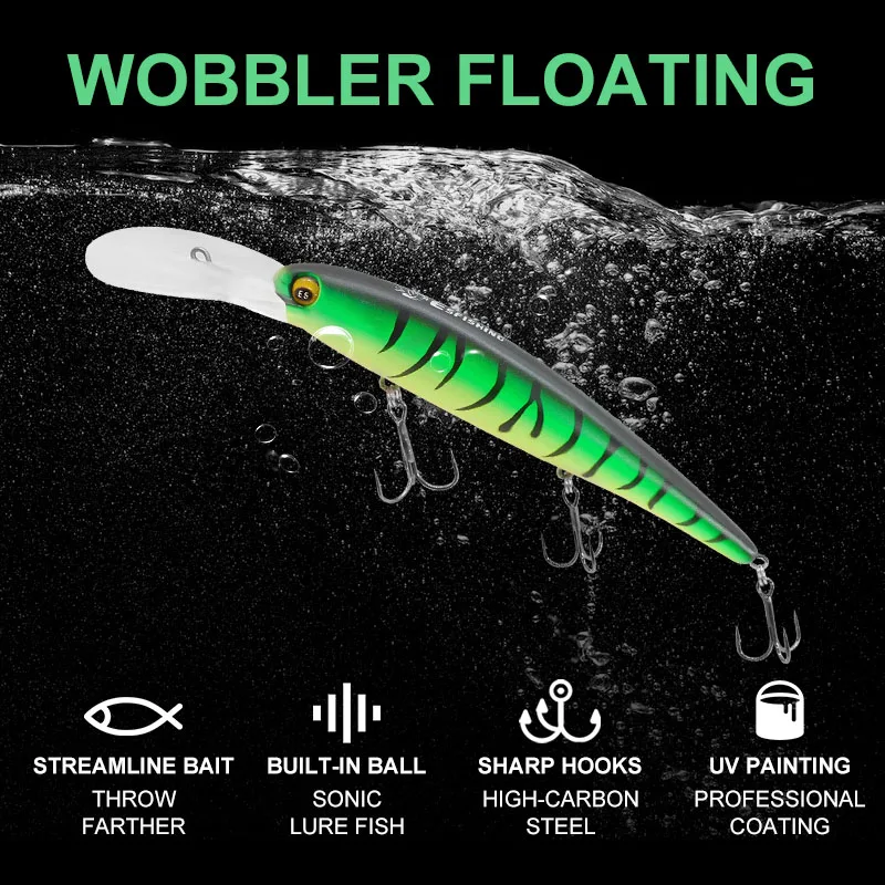 KESFISHING-señuelo duro Bandit Walleye 120mm 19g Dive 8,1 m profesional Wobbler Jerkbait Deep Big Long Casting Minnow - imagen 2