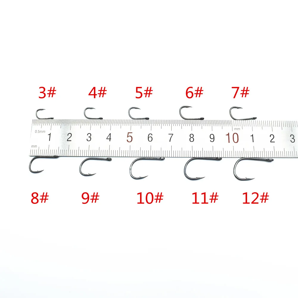 Anzuelo de pesca afilado, surtido de carpas, de acero al carbono, con púas, 1000 unidades/10 paquetes - imagen 4