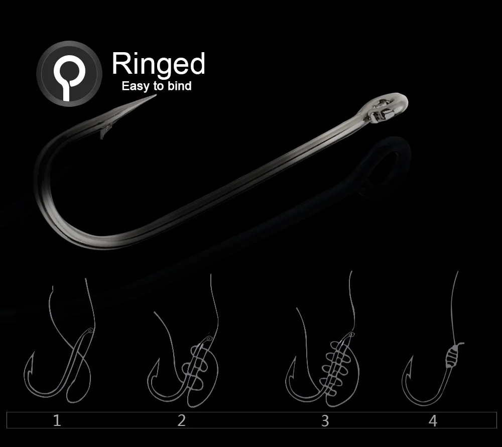 Mejore su experiencia de pesca con nuestros ganchos anillados duraderos y fáciles de suponer que