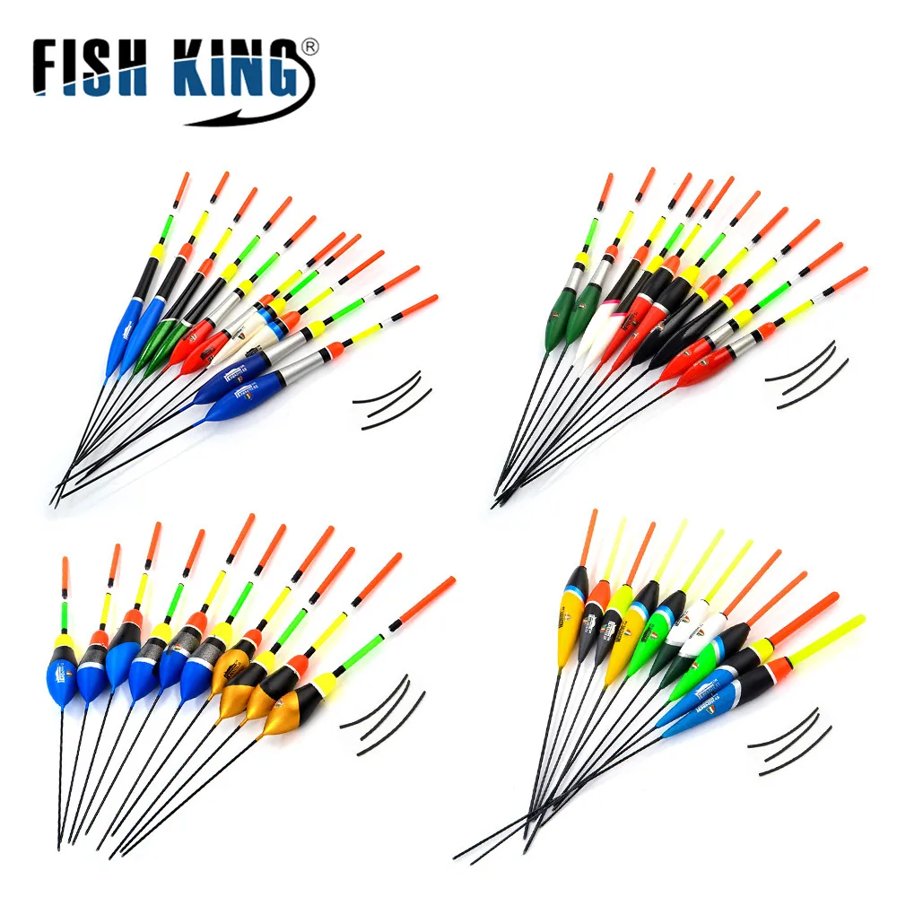 FISH KING-Juego de flotadores de Pesca, 10 unidades por lote, Flutuador de colores de tamaño mixto para carpa, boya de Pesca, aparejos de Pesca - imagen 2